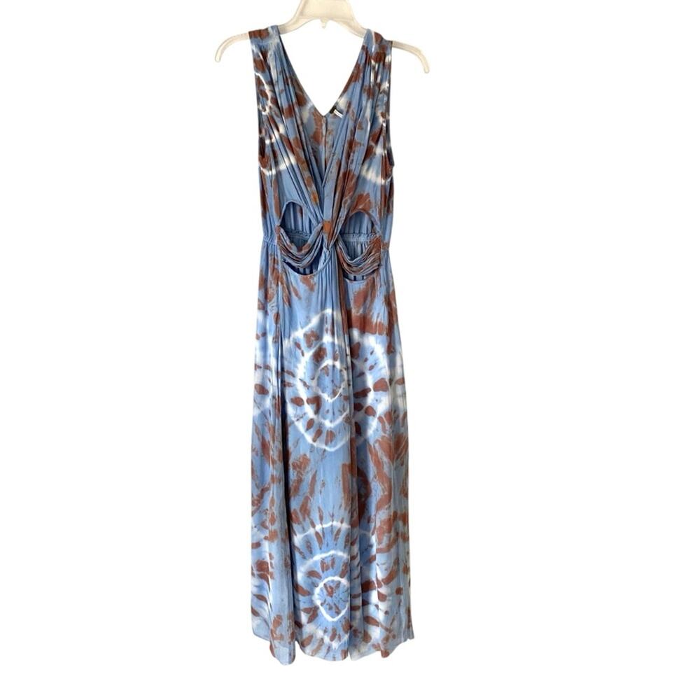 Young Fabulous Broke Amalia Cut Out Blue Tie Dye Maxi Dress size small